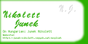 nikolett junek business card